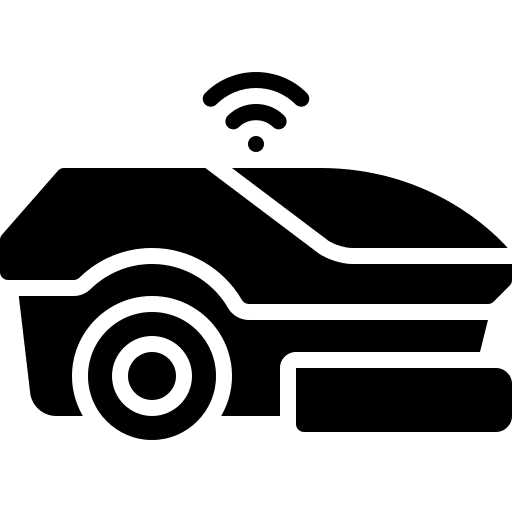 Lawn mower mower farming and gardening robot icon