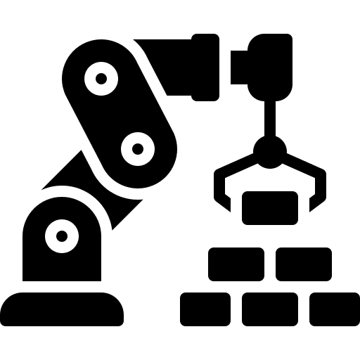 Robot arm manipulator construction arm icon