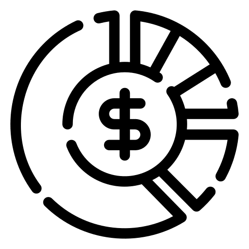Budget pie chart budget stats icon