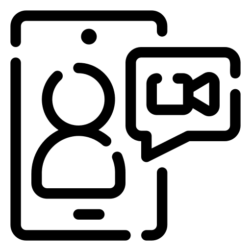 Smartphone video call video conference communications icon Smartphone video call video conference communications icon