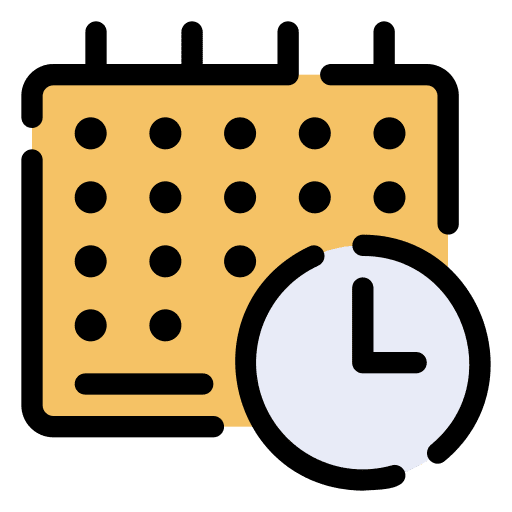 Schedule clock calendar time and date icon
