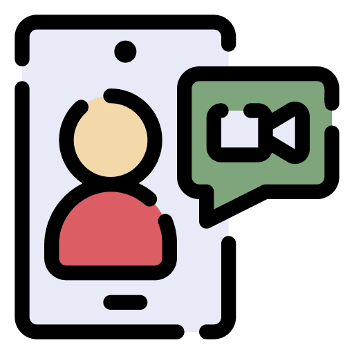 Smartphone communications user video call icon Smartphone communications user video call icon