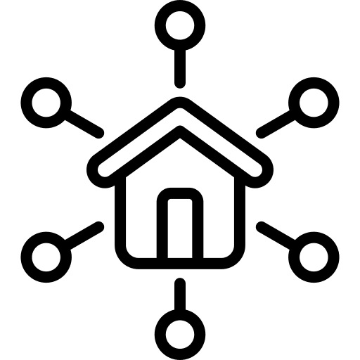 Network property networking house icon Network property networking house icon