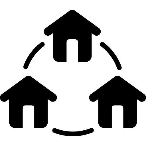 Cycle rotating change house icon Cycle rotating change house icon