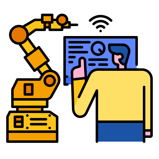 Manufacturing internet of things manufacturing robotic arm icon