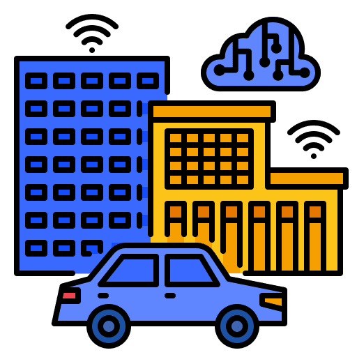 Smart city smart car internet of things company icon Smart city smart car internet of things company icon