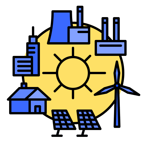 Smart grid industry manufacturer smart technology icon