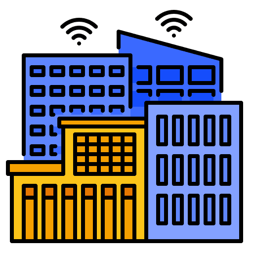 Smart city domotics communications smart city icon Smart city domotics communications smart city icon