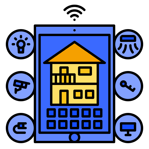 Smart home technology house control wifi signal icon Smart home technology house control wifi signal icon