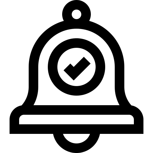 Notification bell ui alarm bell done icon Notification bell ui alarm bell done icon
