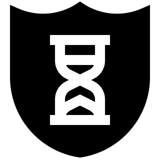Lifetime shield time and date security icon
