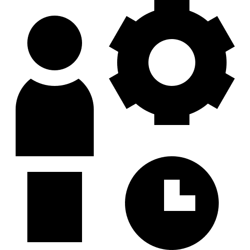 Management business and finances busy clock icon