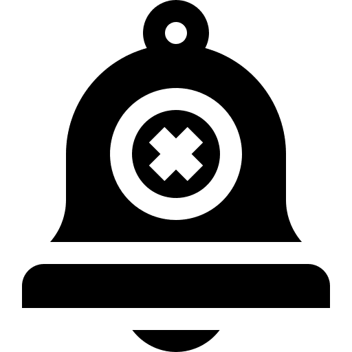 Silent cross mark notification bell icon Silent cross mark notification bell icon