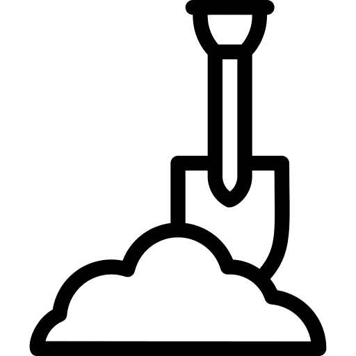 Soil dig shovel ground icon