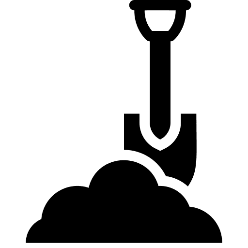 Soil shovel farming and gardening planting icon