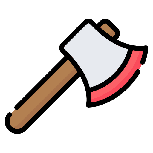 Axe hatchet wood cutter chopper icon