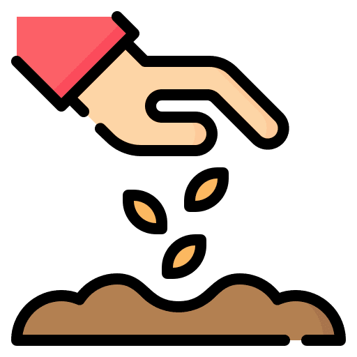Planting hand planting farming and gardening icon