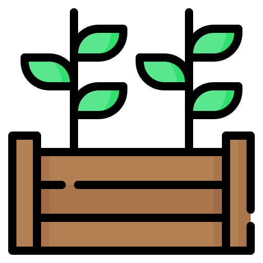 Raised bed growth raised bed leaves icon