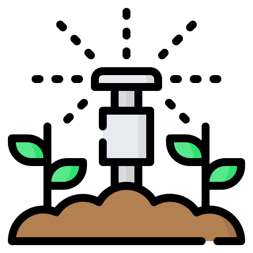 Sprinkler plants gardening ground icon