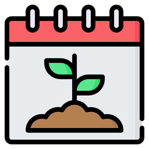 Calendar gardening date plant icon Calendar gardening date plant icon