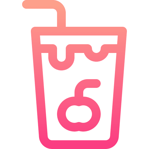 Cocktail glass straw drink icon