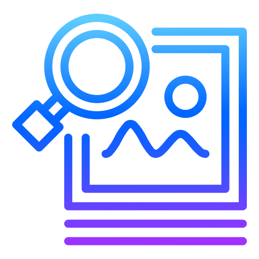 Search magnifying glass landscape photo icon Search magnifying glass landscape photo icon