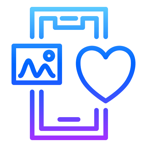 Mobile love hearts image icon Mobile love hearts image icon