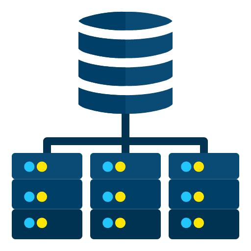 Database hierarchy cloud computing cloud sharing icon