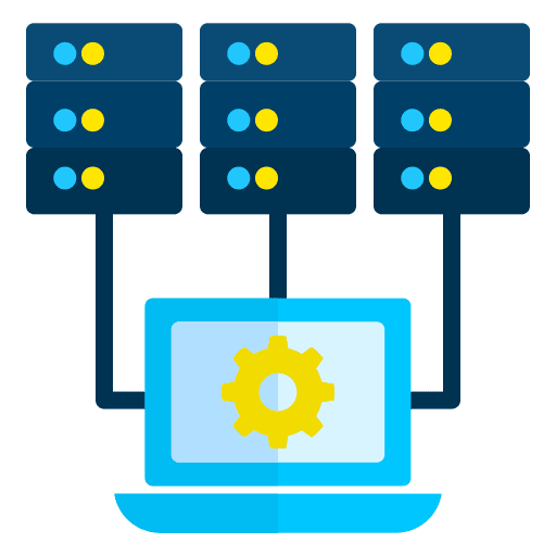 Database management database management data management cog icon