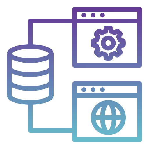 Database management seo and web laptop setting icon Database management seo and web laptop setting icon