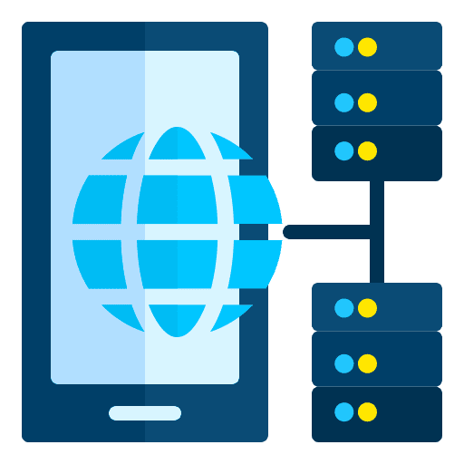 Mobile data mobile server cloud server icon Mobile data mobile server cloud server icon