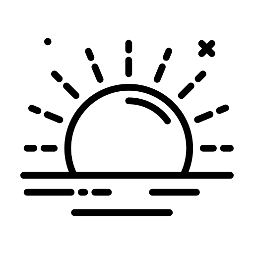 Sunrise sun ocean half sun icon