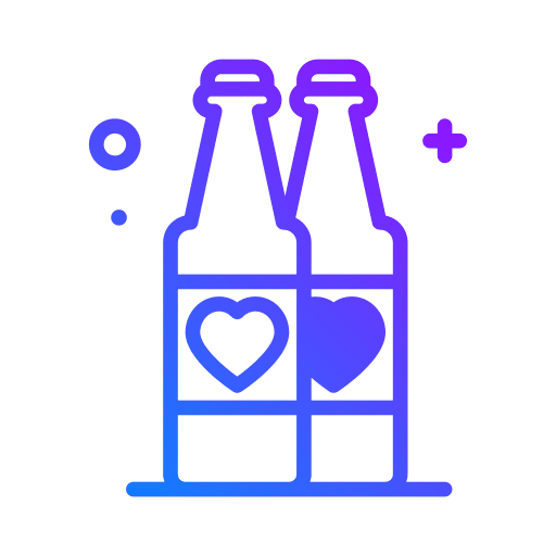 Drinks heart bottle food and restaurant icon Drinks heart bottle food and restaurant icon