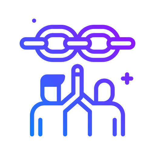 Linked user trust friendship icon Linked user trust friendship icon