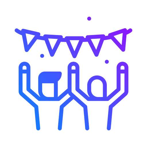 Party people happy anniversary user icon Party people happy anniversary user icon