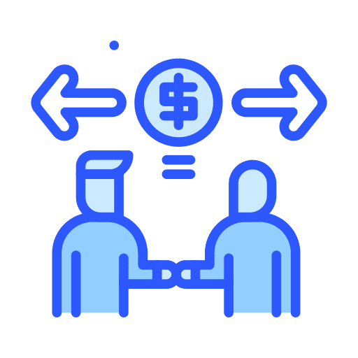 Share deal business and finance support icon