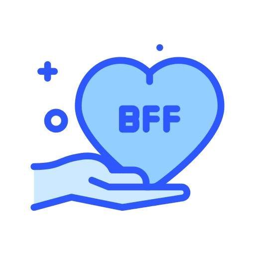 Bff love heart give icon Bff love heart give icon