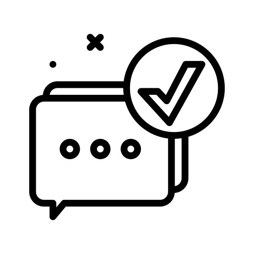 Chat chat check mark communications icon