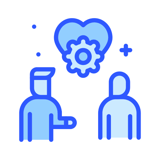 Friendship user gear heart icon Friendship user gear heart icon