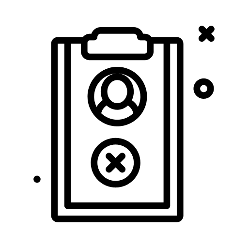 Document cross mark user cancel icon Document cross mark user cancel icon