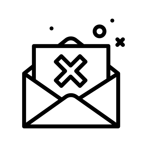 Envelope cross mark email communications icon