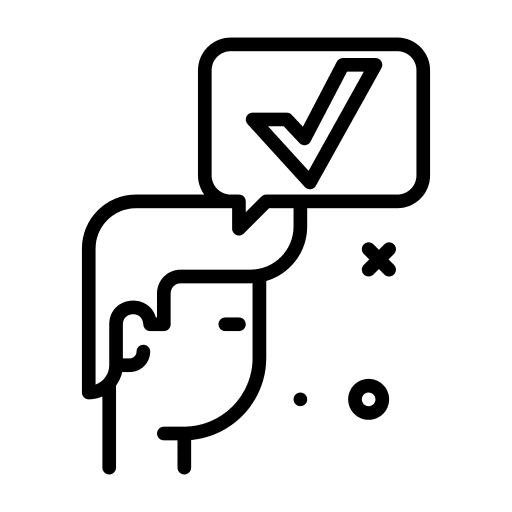 Mind affirmative positive check mark icon