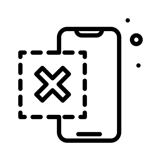 Negative cross mark smartphone ui icon Negative cross mark smartphone ui icon