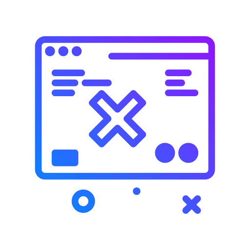 Browser cancel browser cross mark icon