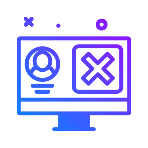 Computer cross mark user ui icon Computer cross mark user ui icon