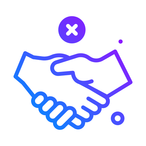 Deal cross mark handshake hands and gestures icon