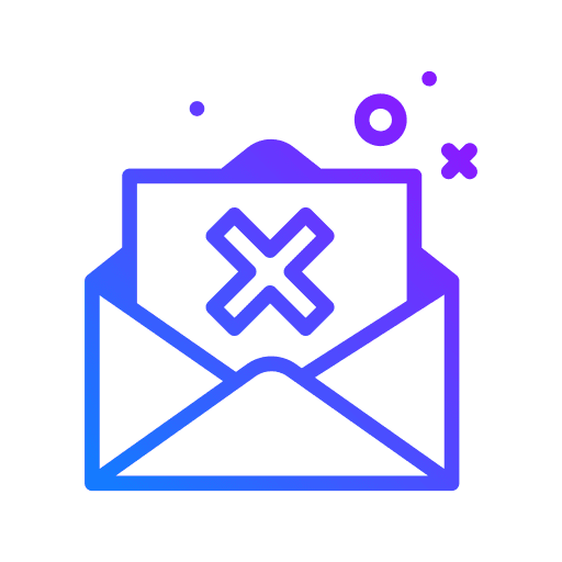 Envelope communications cancel wrong icon