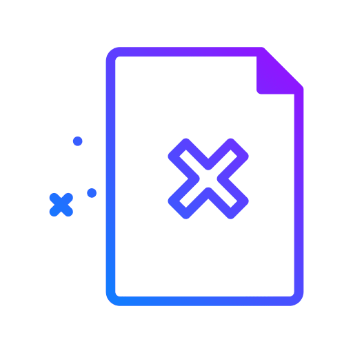 File wrong files and folders cross mark icon