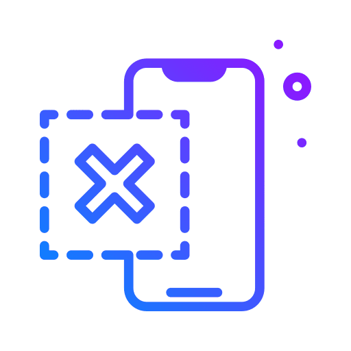 Negative electronics wrong smartphone icon Negative electronics wrong smartphone icon
