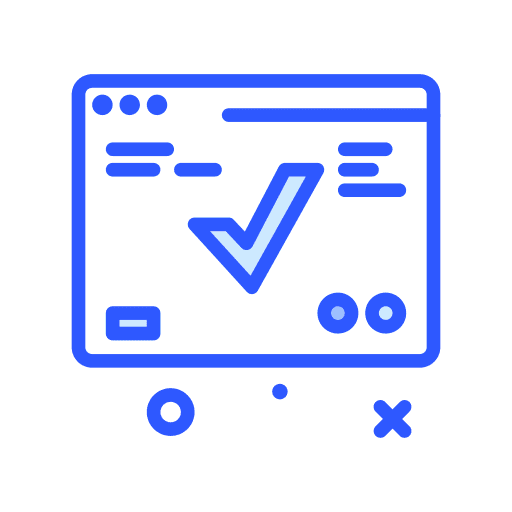 Browser tick check mark website icon